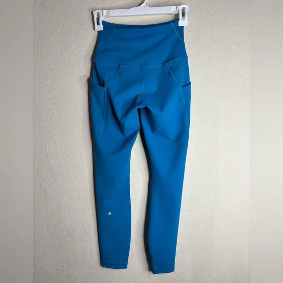 Lululemon Wunder Train High-Rise Tight with Pockets 25" turquoise size 4 - Picture 3 of 6